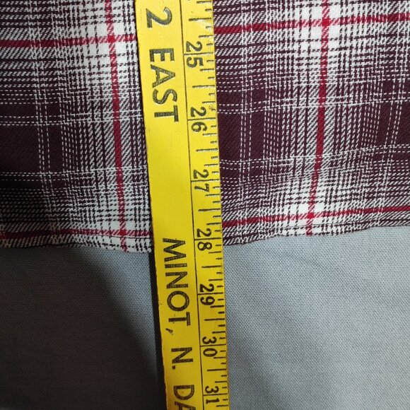 Old Navy button down shirt women's size M maroon white grey The Boyfriend Shirt - Picture 8 of 8